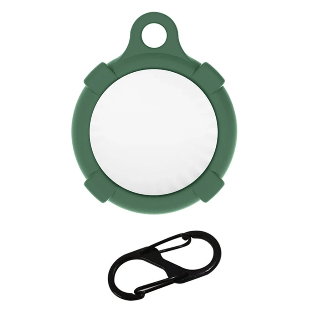 MOMAX For Airtag Tracker Case Holder Tracker Silicone Anti-Scratch Cover with Carabiner Buckle - Blackish Green - 1