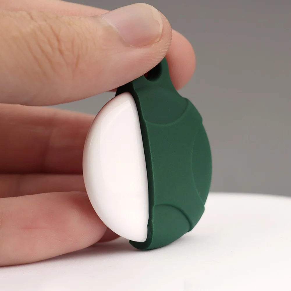MOMAX For Airtag Tracker Case Holder Tracker Silicone Anti-Scratch Cover with Carabiner Buckle - Blackish Green - 4