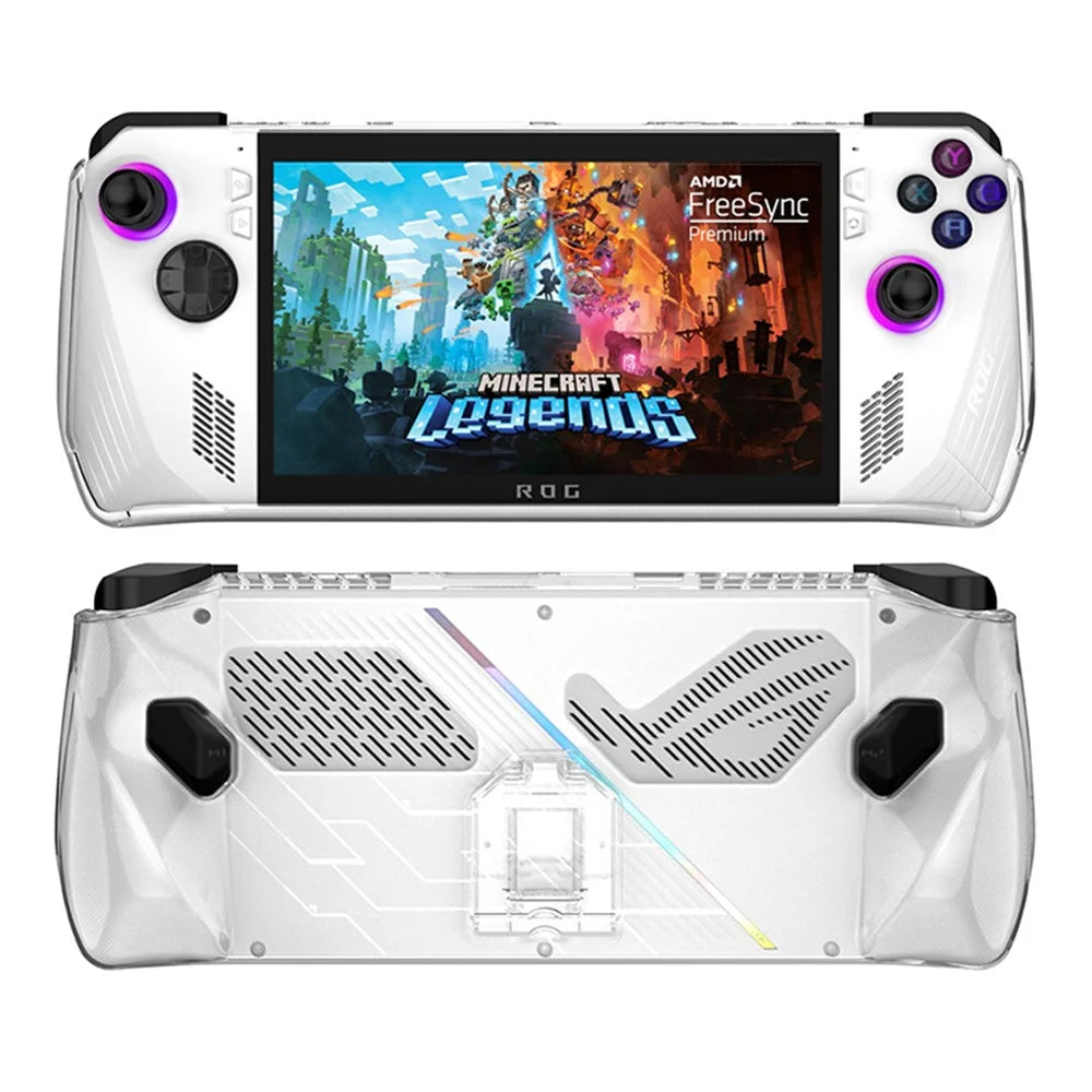 For Asus ROG Ally (2023) Game Console Clear PC Case Anti-drop Protective Cover with Kickstand - Transparent - 2
