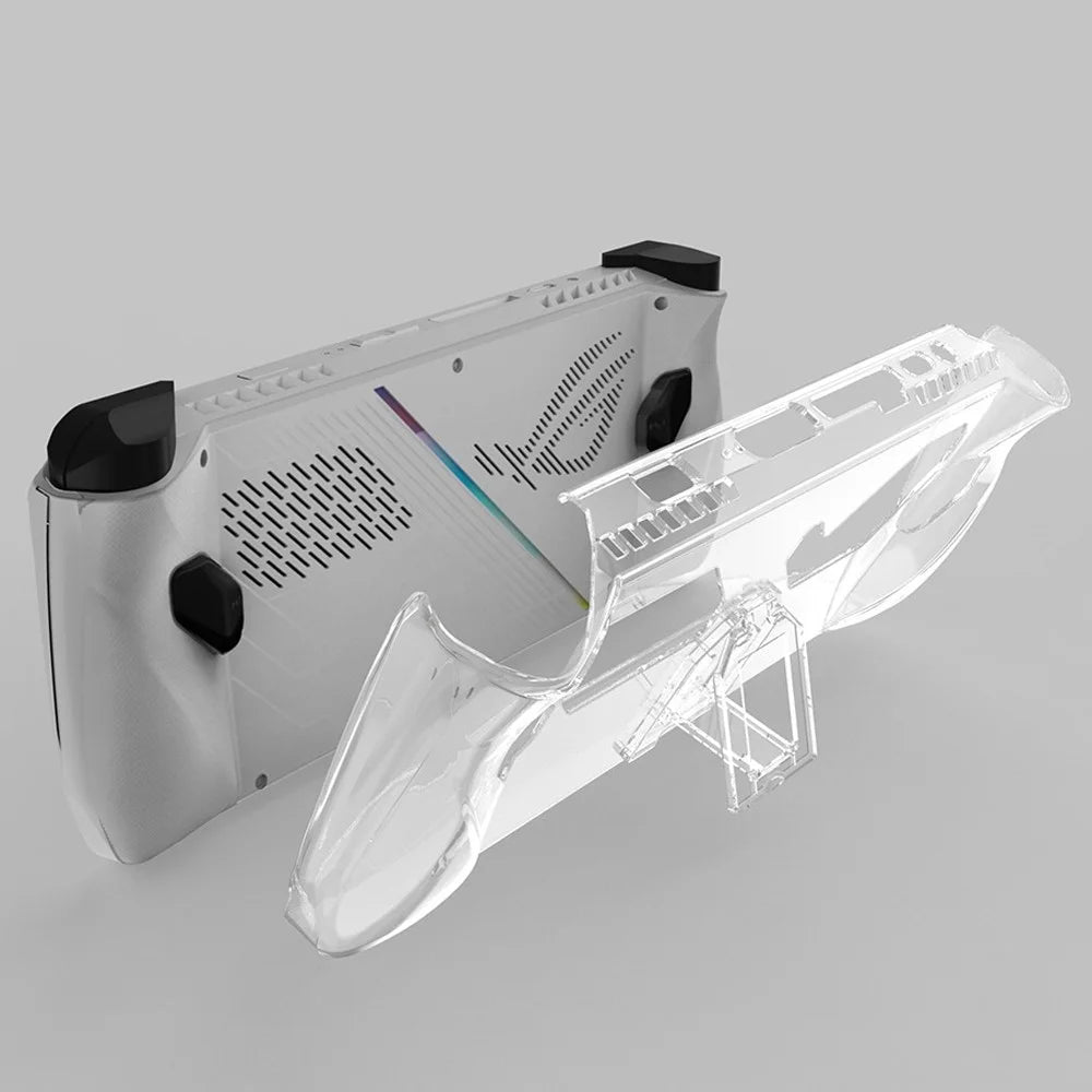 For Asus ROG Ally (2023) Game Console Clear PC Case Anti-drop Protective Cover with Kickstand - Transparent - 4
