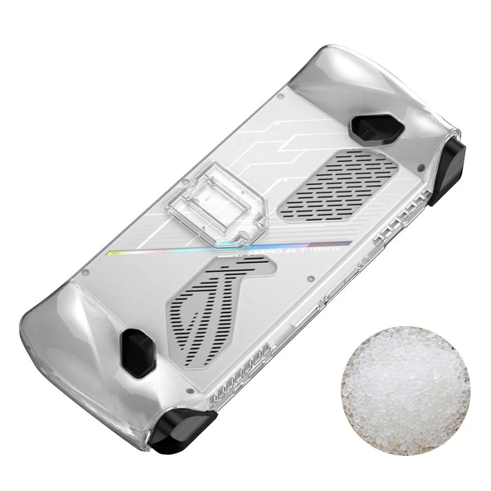 For Asus ROG Ally (2023) Game Console Clear PC Case Anti-drop Protective Cover with Kickstand - Transparent - 7