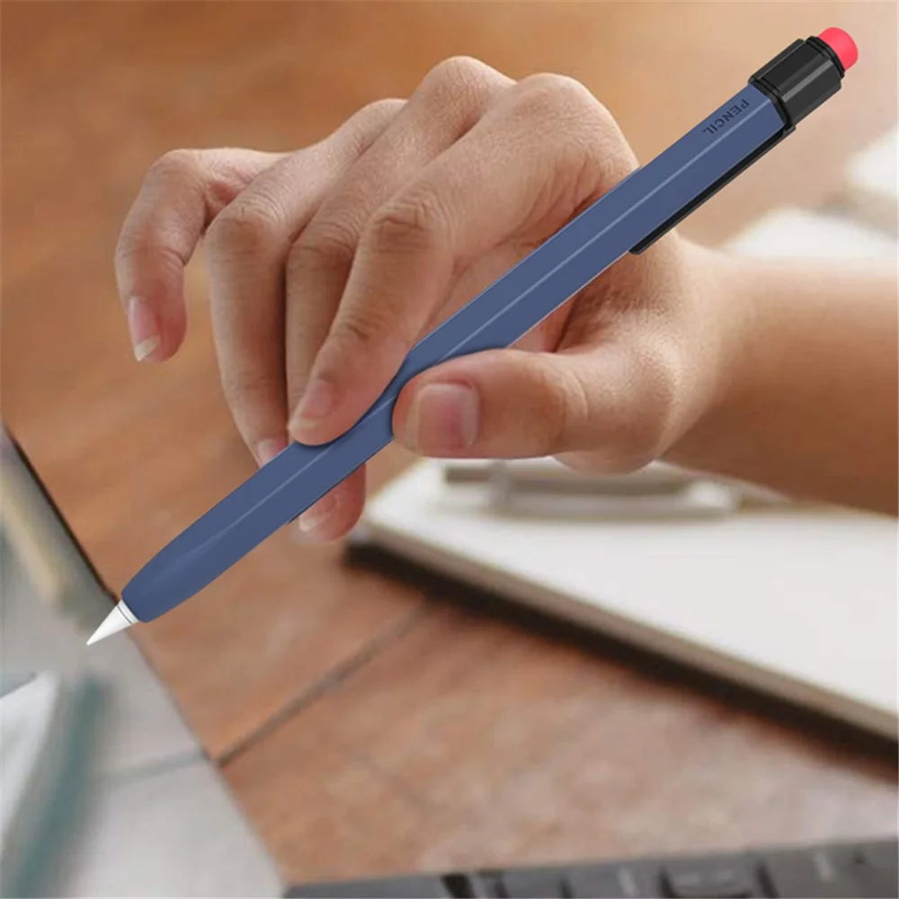 AHASTYLE PT80-1-K For Apple Pencil 2nd Generation Stylus Pen Silicone Cover Anti-drop Protective Sleeve - Midnight Blue - 6