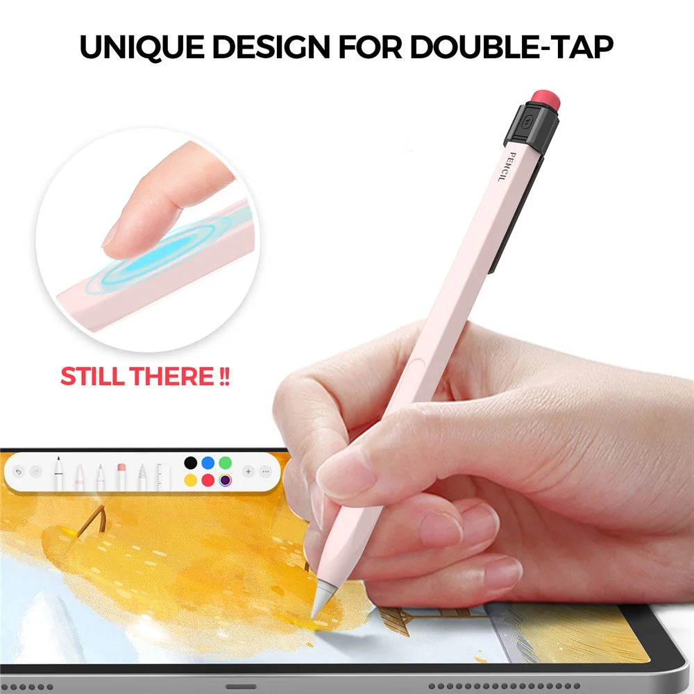 AHASTYLE PT80-2-K For Apple Pencil 2nd Generation Soft Silicone Cover Stylus Pen Anti-drop Sleeve - Pink - 3
