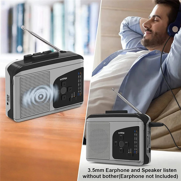 EZCAP 234 Cassette Tape to MP3 Save to TF Card Stereo Converter Cassette Tape Player AM / FM Radio - 5