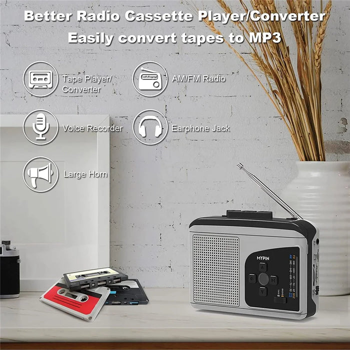 EZCAP 234 Cassette Tape to MP3 Save to TF Card Stereo Converter Cassette Tape Player AM / FM Radio - 6