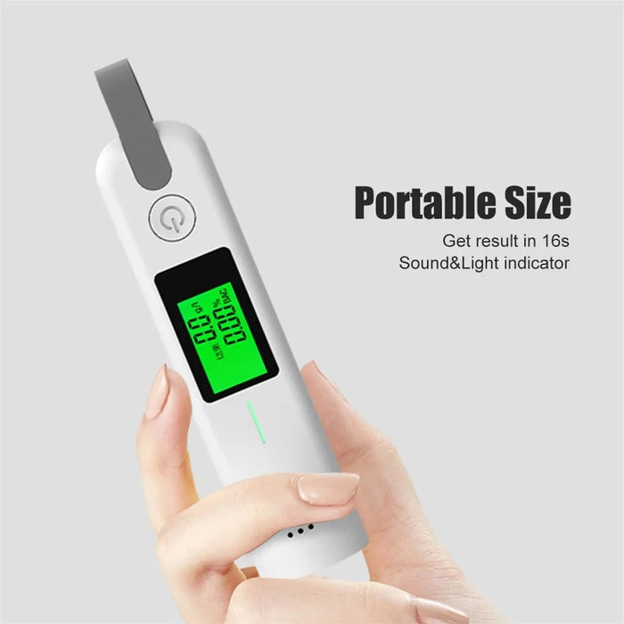 9766 Portable Breath Alcohol Tester 3-Color Indicator High-Precision Alcohol Tester with LED Display - White - 3