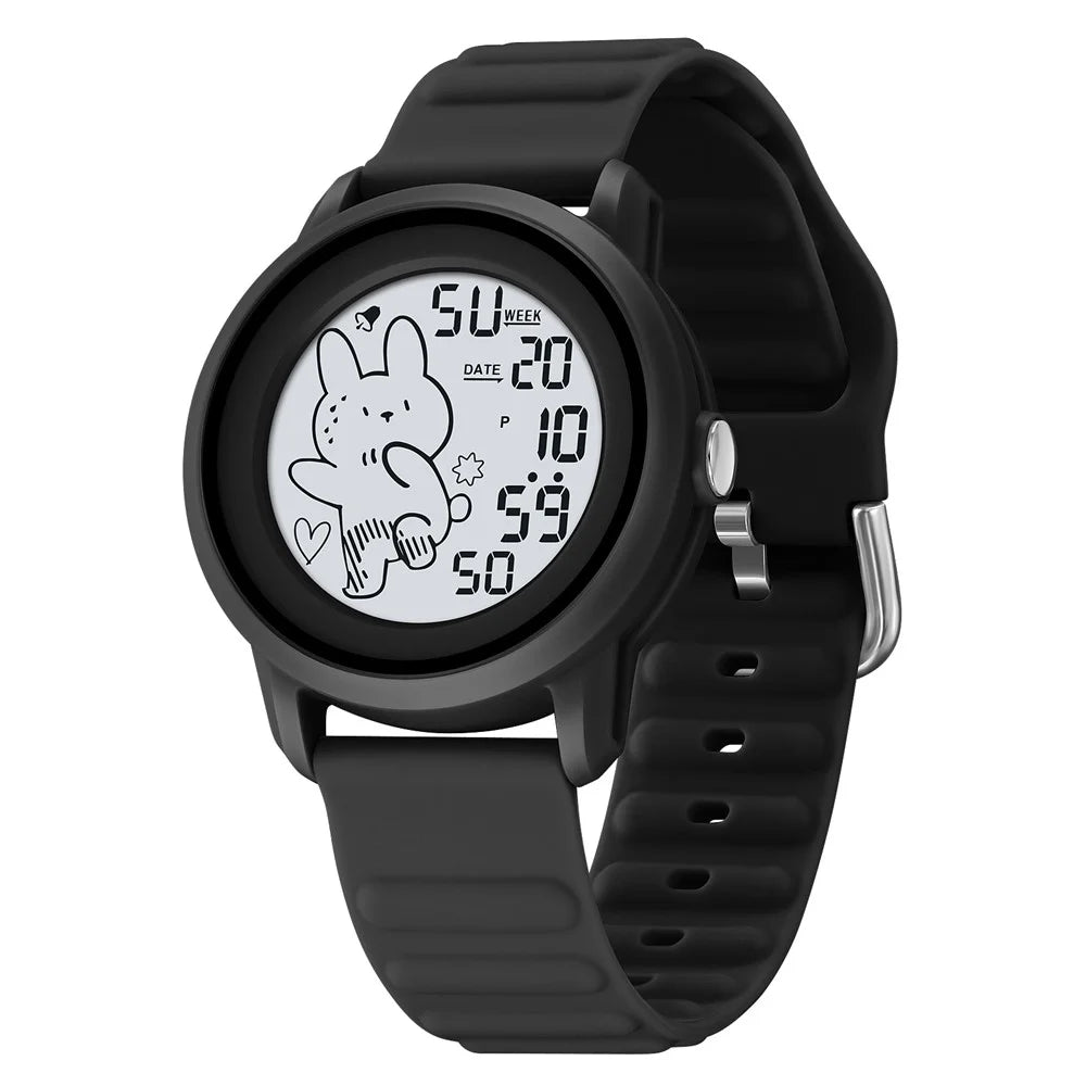 SKMEI 2217 Creative Electric Watch Simple Style Student Sports Electronic Watch - Black - 1