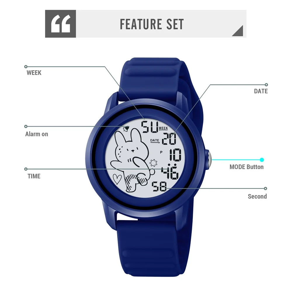 SKMEI 2217 Creative Electric Watch Simple Style Student Sports Electronic Watch - Black - 5