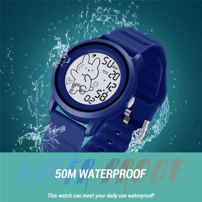 SKMEI 2217 Creative Electric Watch Simple Style Student Sports Electronic Watch - Black - 6