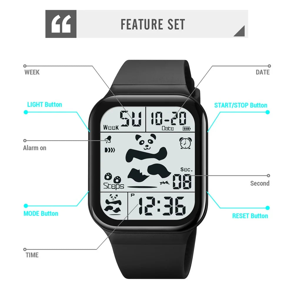SKMEI 2216 Multi-functional Electric Watch 30m Waterproof Sport Watch for Student - Blue - 4
