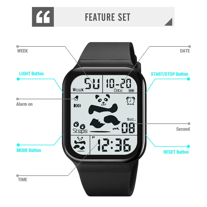 SKMEI 2216 Multi-functional Electric Watch 30m Waterproof Sport Watch for Student - Blue - 4