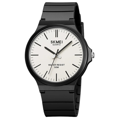 SKMEI 2108 Minimalism Quartz Watch 50m Waterproof Fashion Wrist Watch - Black / White / Black - 1