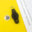 For Apple AirTag Silicone Case Bluetooth-compatible Tracker Cover Litchi Texture Waterproof Key Container with Buckle - Black - 2