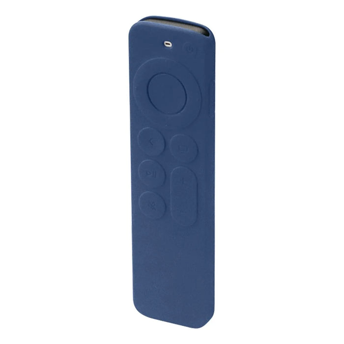 For Apple TV6 Remote Controller Drop-proof Case Silicone Protective Cover with Lanyard - Dark Blue - 2