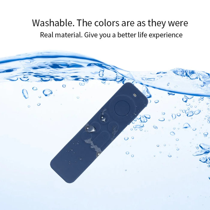 For Apple TV6 Remote Controller Drop-proof Case Silicone Protective Cover with Lanyard - Dark Blue - 4