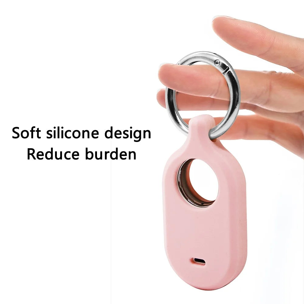 For Samsung Galaxy SmartTag 2 Protective Cover Tracker Holder Silicone Case with Buckle - Pink - 3