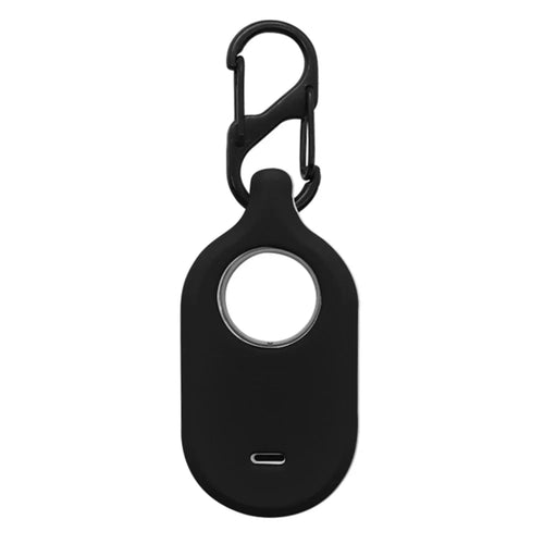 For Samsung Galaxy SmartTag 2 Silicone Case Tracking Device Protective Cover - 8-shaped Buckle / Black - 1