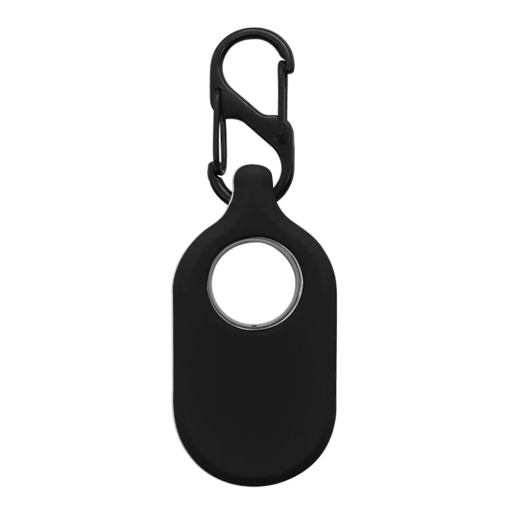 For Samsung Galaxy SmartTag 2 Silicone Case Tracking Device Protective Cover - 8-shaped Buckle / Black - 2