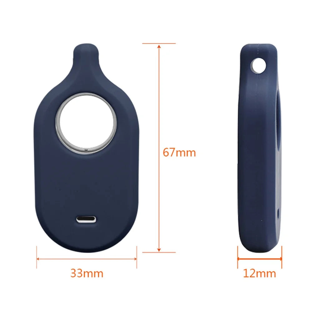 For Samsung Galaxy SmartTag 2 Silicone Case Tracking Device Protective Cover - 8-shaped Buckle / Black - 6
