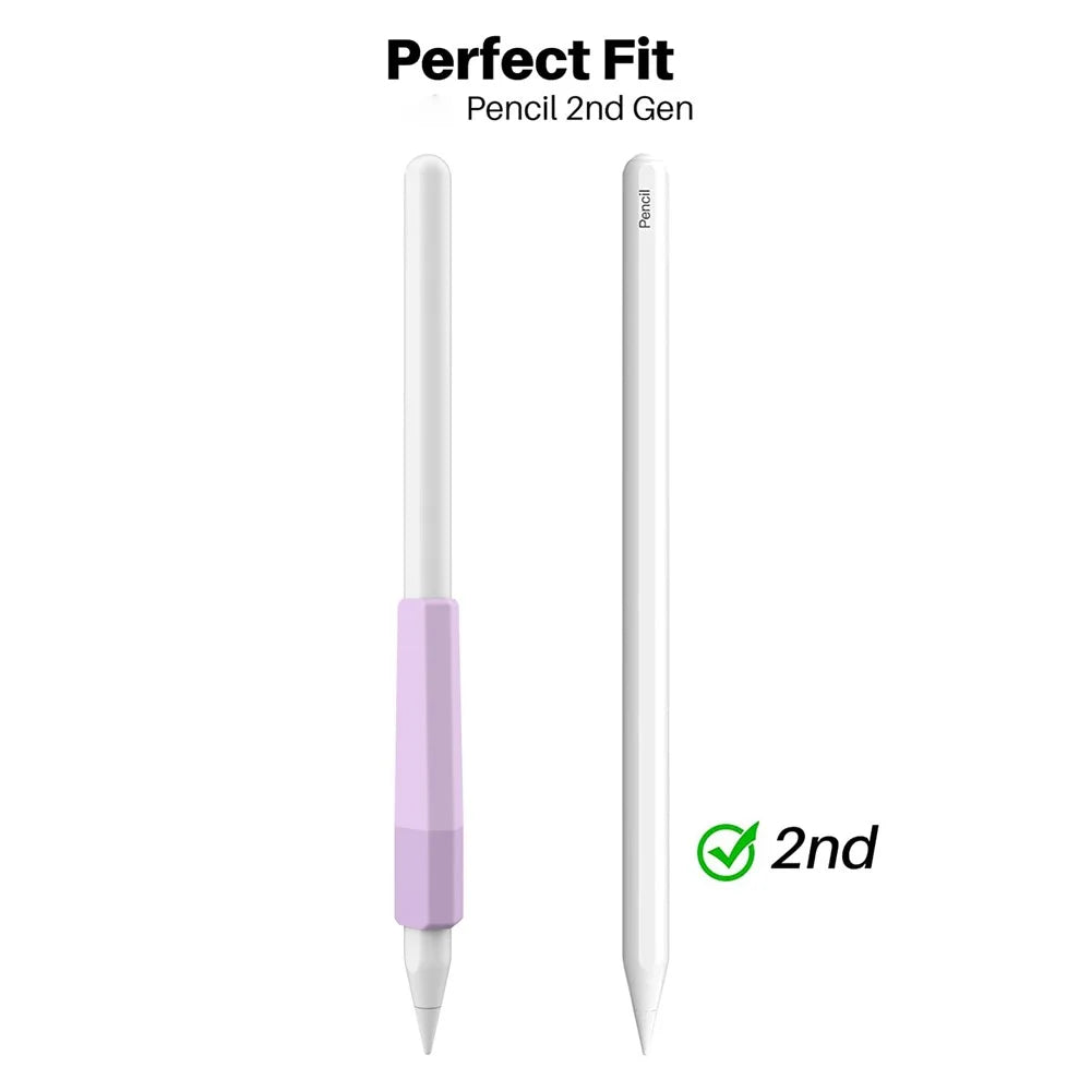 AHASTYLE PT185 For Apple Pencil (2nd Generation) Silicone Sleeve Stylus Pen Case Cover Protective Pencil Grip Holder - Gradient Purple - 4