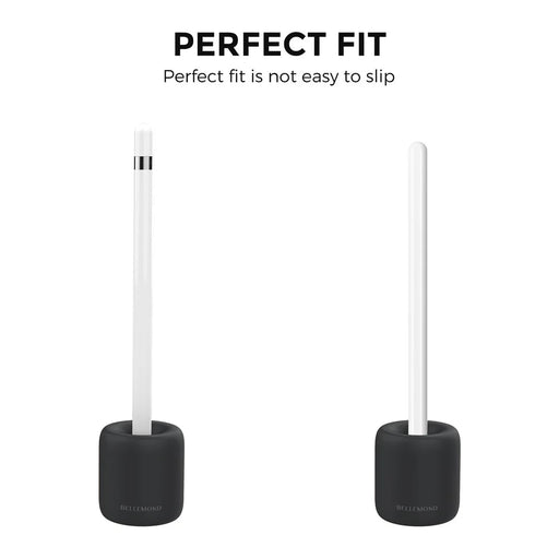 AHASTYLE BD01 For Apple Pencil (2nd Generation) / (1st Generation) Silicone Storage Holder Desktop Stylus Pen Vertical Stand - Black - 2
