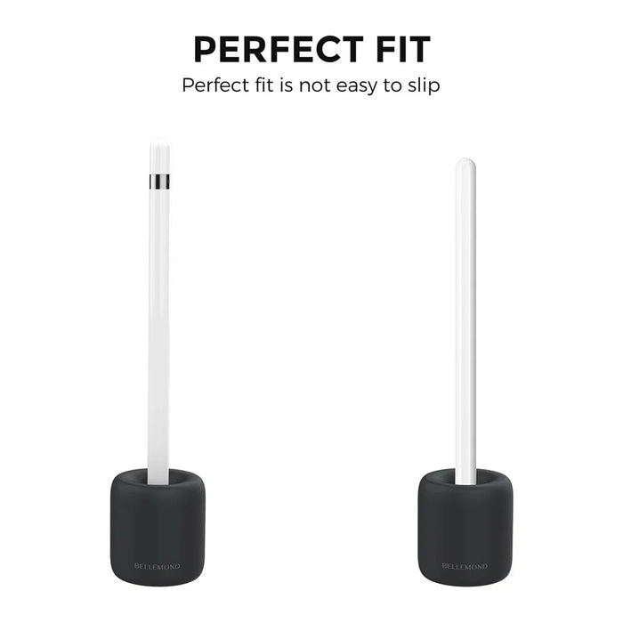 AHASTYLE BD01 For Apple Pencil (2nd Generation) / (1st Generation) Silicone Storage Holder Desktop Stylus Pen Vertical Stand - Black - 2