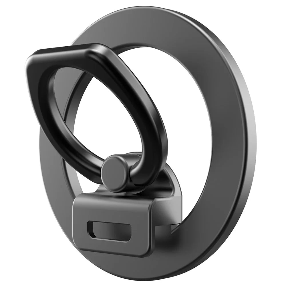 AHASTYLE DD-02 Magnetic Kickstand for iPhone 12 / 13 / 14 / 15 Series Folding Zinc Alloy Phone Holder - Black - 1
