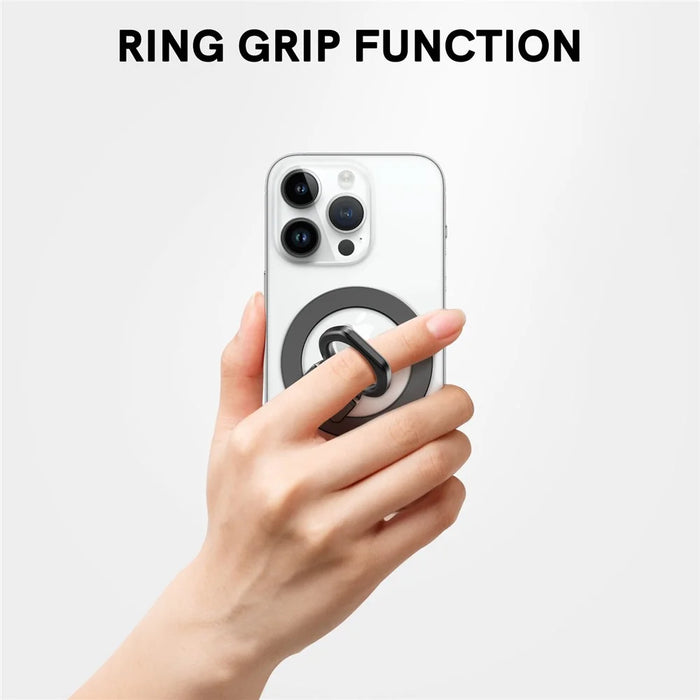 AHASTYLE DD-02 Magnetic Kickstand for iPhone 12 / 13 / 14 / 15 Series Folding Zinc Alloy Phone Holder - Black - 4