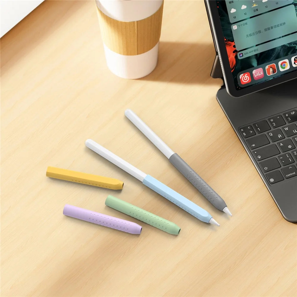 AHASTYLE PT182 For Apple Pencil (1st Generation) / (2nd Generation) Silicone Grip Holder Protective Sleeve Cover - Orange - 5