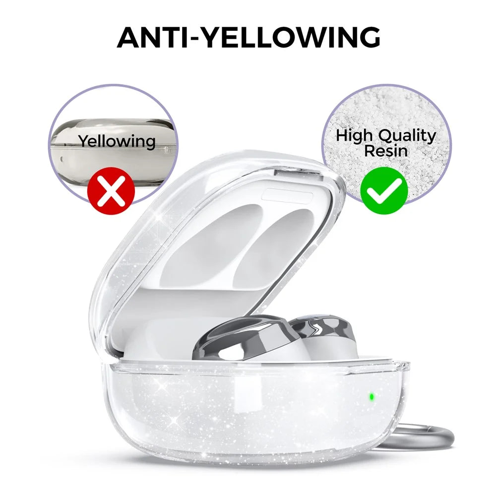 AHASTYLE WG89 For Samsung Galaxy Buds Pro / Buds Live / Buds2 / Buds Pro 2 Case TPU Earbud Storage Cover - Glitter - 4