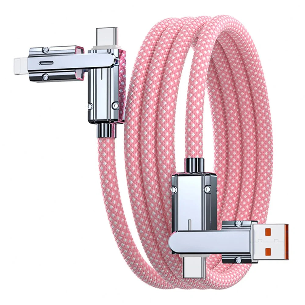 AHASTYLE XC04 1m PD 27W Data Cable USB-A / Type-C to Type-C / IP Charging Cable - Pink - 1