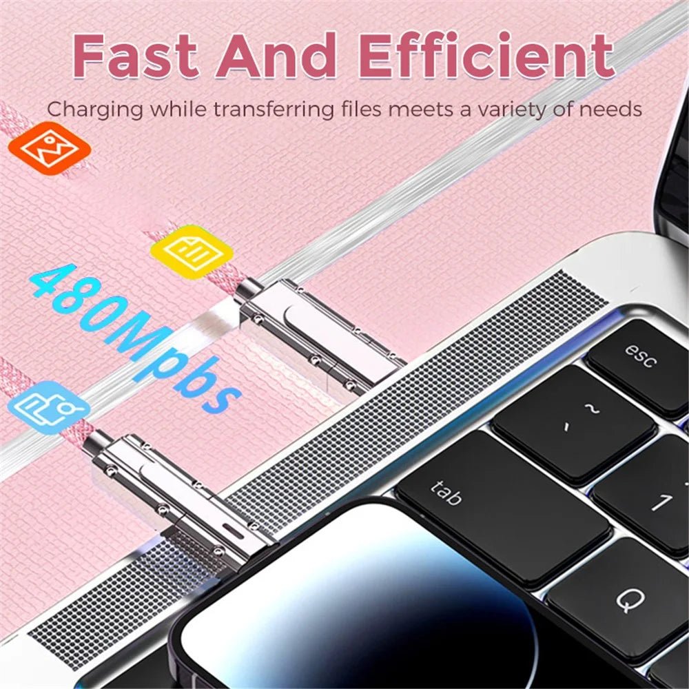 AHASTYLE XC04 1m PD 27W Data Cable USB-A / Type-C to Type-C / IP Charging Cable - Pink - 5
