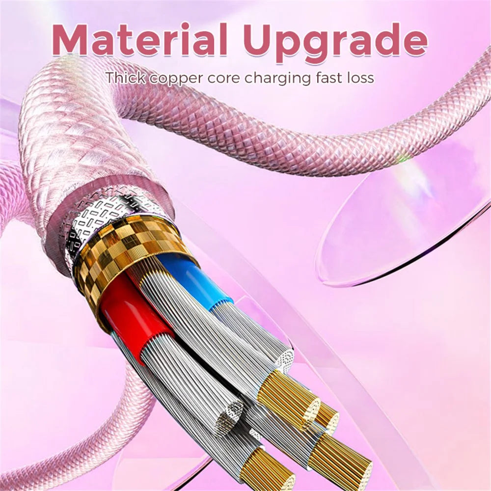 AHASTYLE XC04 1m PD 27W Data Cable USB-A / Type-C to Type-C / IP Charging Cable - Pink - 6