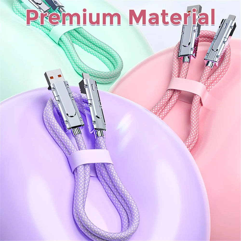 AHASTYLE XC04 1m PD 27W Data Cable USB-A / Type-C to Type-C / IP Charging Cable - Pink - 7