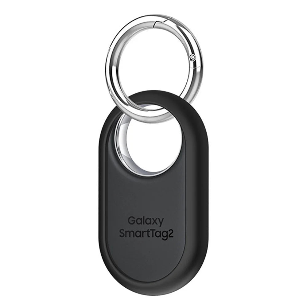 Slim Silicone Case for Samsung Galaxy SmartTag 2 Bluetooth-compatible Tracker Bumper Frame Protector with Buckle - Black - 1