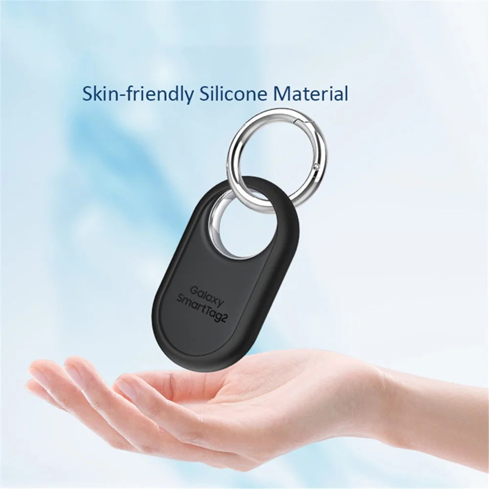 Slim Silicone Case for Samsung Galaxy SmartTag 2 Bluetooth-compatible Tracker Bumper Frame Protector with Buckle - Black - 4