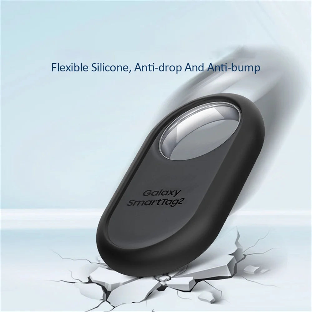 Slim Silicone Case for Samsung Galaxy SmartTag 2 Bluetooth-compatible Tracker Bumper Frame Protector with Buckle - Black - 6