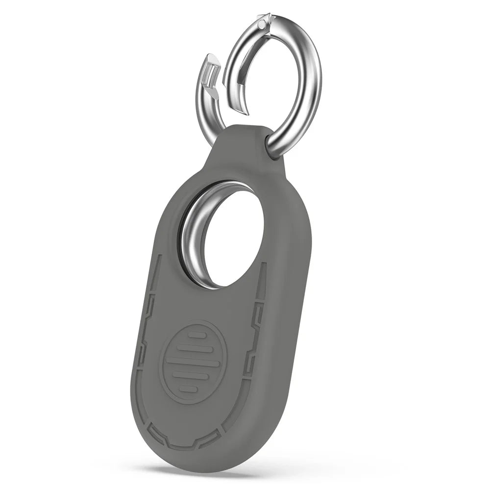 For Samsung Galaxy SmartTag 2 Silicone Case Anti-Lost Shockproof Cover with Keychain - Dark Grey - 2