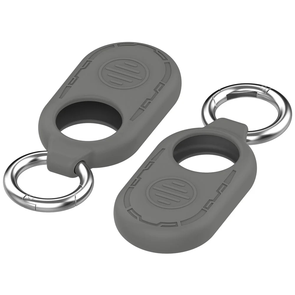 For Samsung Galaxy SmartTag 2 Silicone Case Anti-Lost Shockproof Cover with Keychain - Dark Grey - 3
