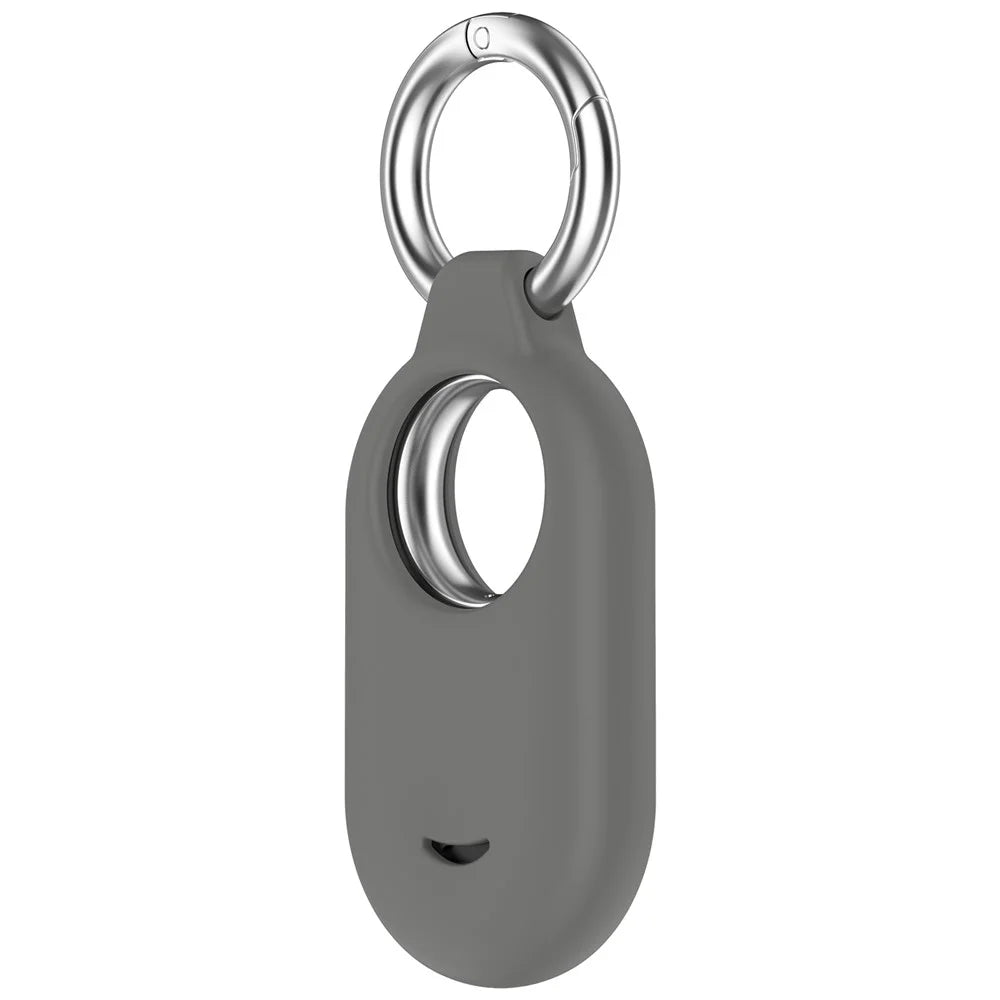 For Samsung Galaxy SmartTag 2 Silicone Case Anti-Lost Shockproof Cover with Keychain - Dark Grey - 4