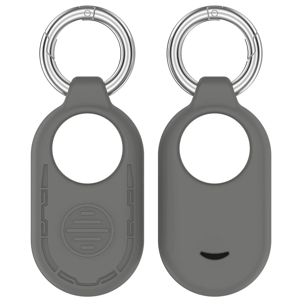 For Samsung Galaxy SmartTag 2 Silicone Case Anti-Lost Shockproof Cover with Keychain - Dark Grey - 5