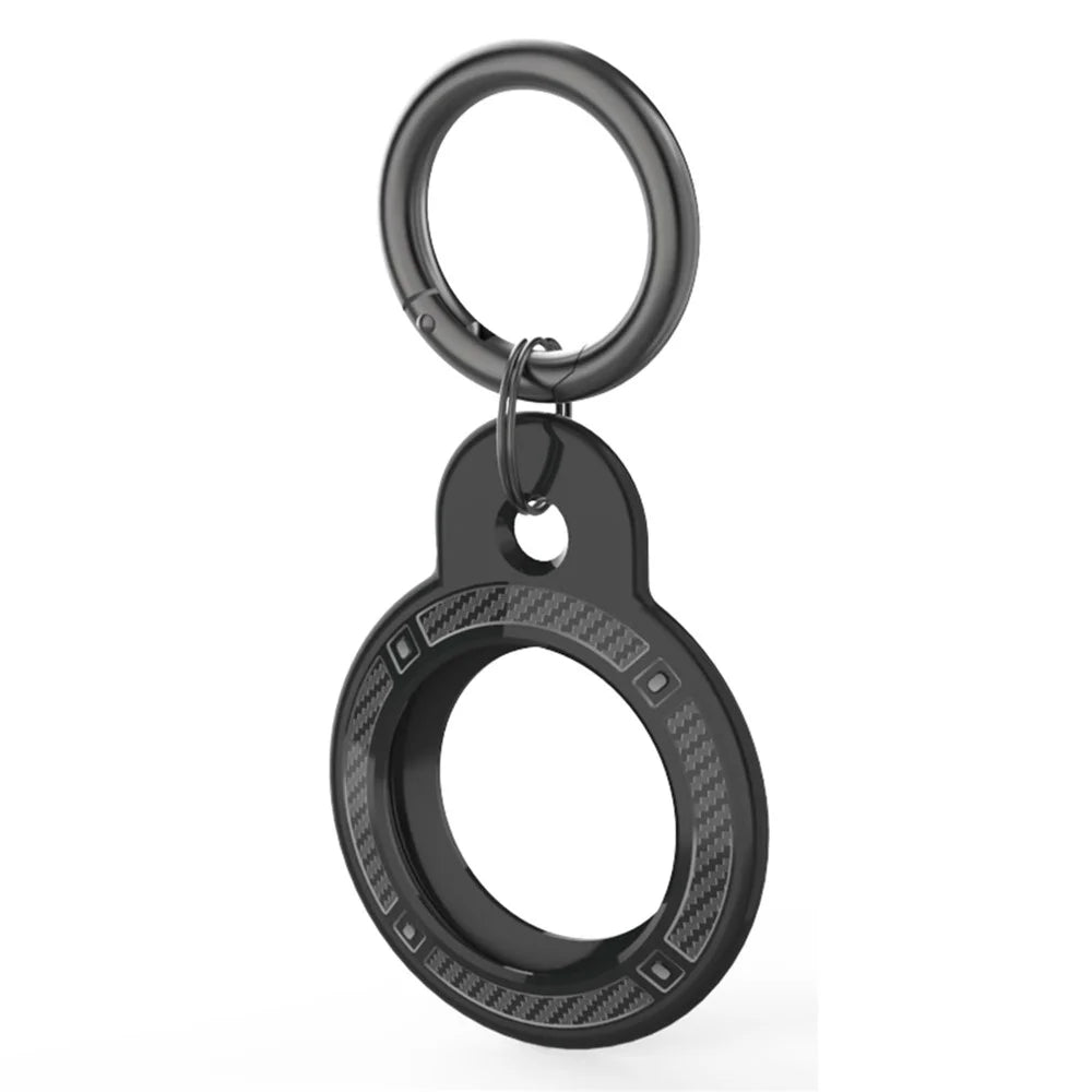 AHASTYLE WG40 For Apple AirTag Bluetooth-compatible Tracker TPU Case Protective Cover with Ring Buckle - Black - 1