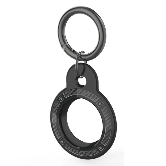 AHASTYLE WG40 For Apple AirTag Bluetooth-compatible Tracker TPU Case Protective Cover with Ring Buckle - Black - 1