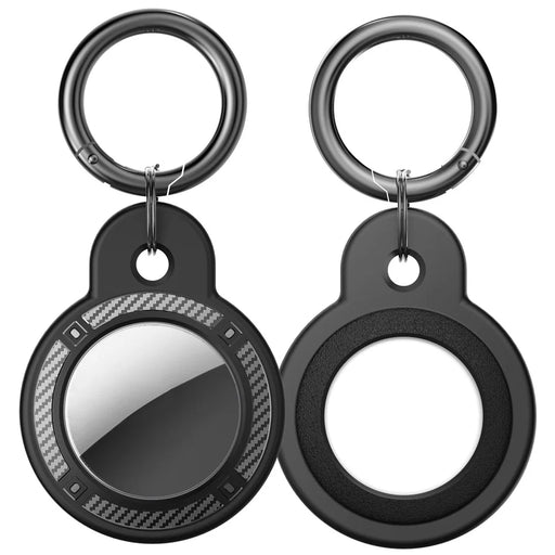 AHASTYLE WG40 For Apple AirTag Bluetooth-compatible Tracker TPU Case Protective Cover with Ring Buckle - Black - 2