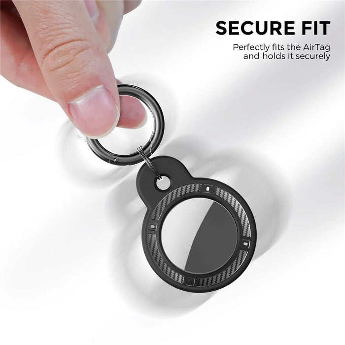 AHASTYLE WG40 For Apple AirTag Bluetooth-compatible Tracker TPU Case Protective Cover with Ring Buckle - Black - 4