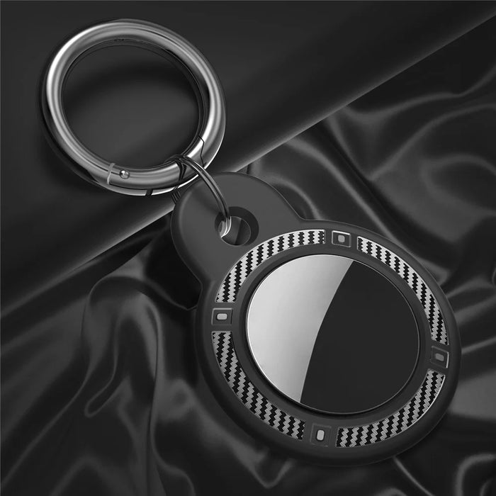 AHASTYLE WG40 For Apple AirTag Bluetooth-compatible Tracker TPU Case Protective Cover with Ring Buckle - Black - 7