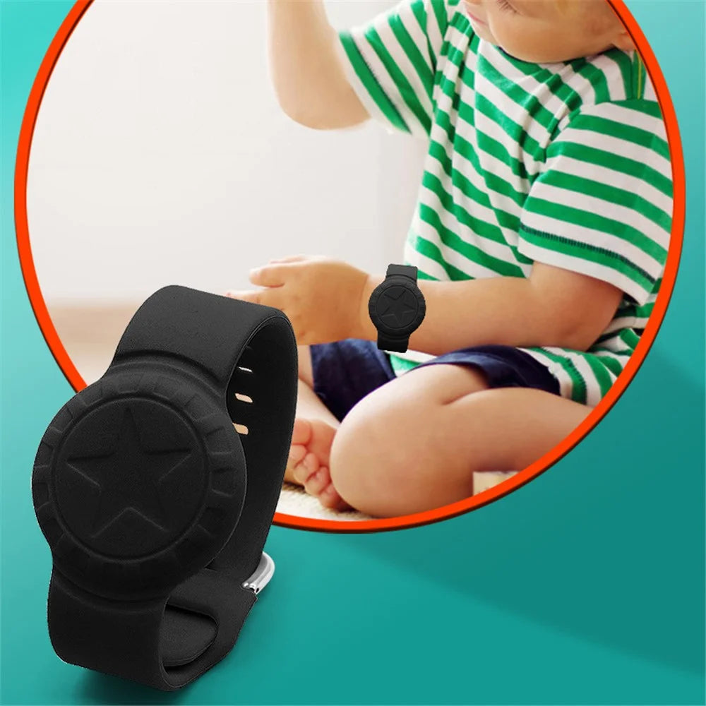 For Apple AirTag Tracker Bracelet Star Pattern Silicone GPS Tracker Holder Waterproof Wristband - Midnight Blue - 6
