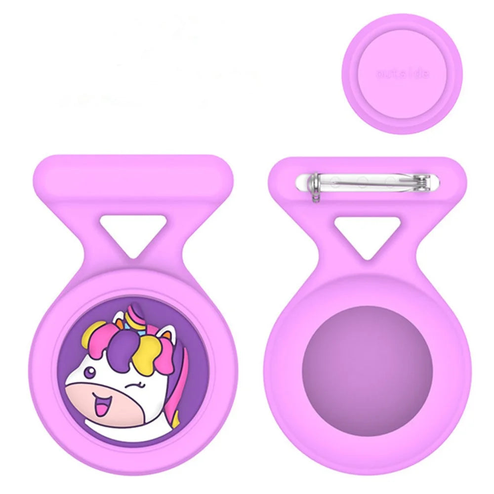 For Apple AirTag Silicone Case Cartoon Brooch Design Washable Bluetooth-compatible Tracker Cover - Horse - 1