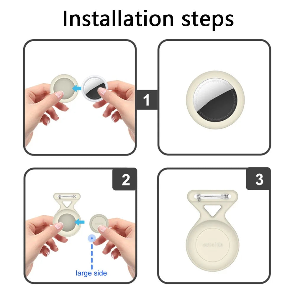 For Apple AirTag Silicone Case Cartoon Brooch Design Washable Bluetooth-compatible Tracker Cover - Horse - 3