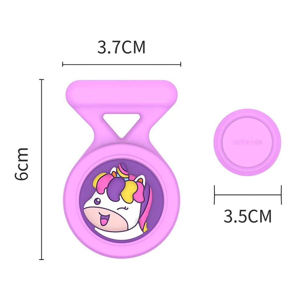 For Apple AirTag Silicone Case Cartoon Brooch Design Washable Bluetooth-compatible Tracker Cover - Horse - 5